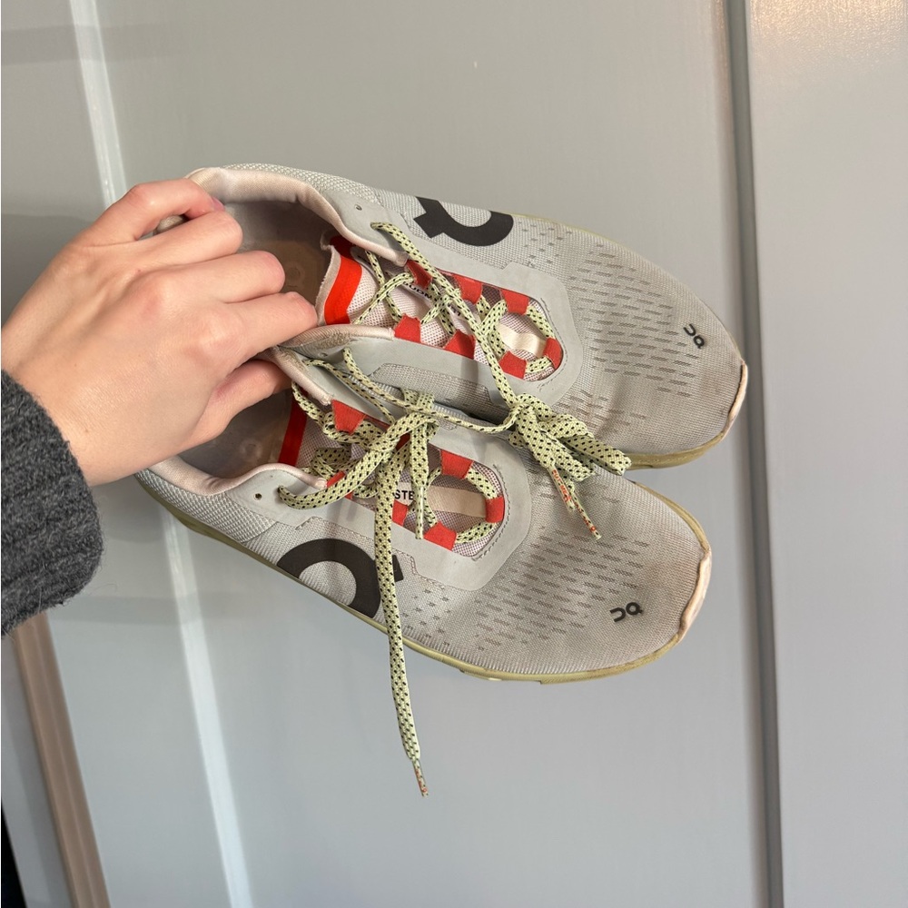 On Running Women's Gray and Orange Athletic Shoes